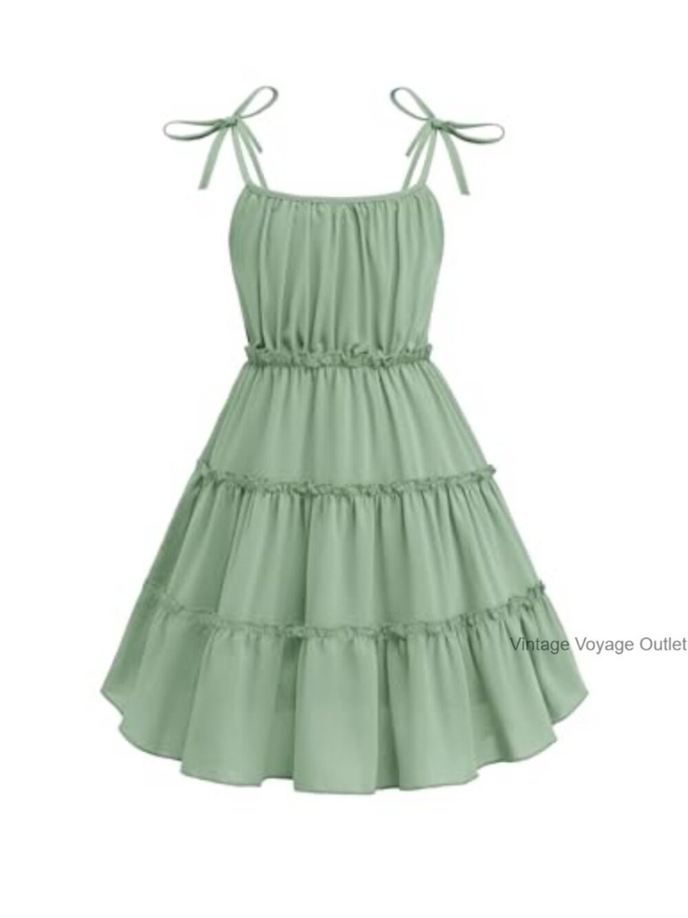 Girls Summer Sundress Spaghetti Strap Tiered Ruffle Casual Dress